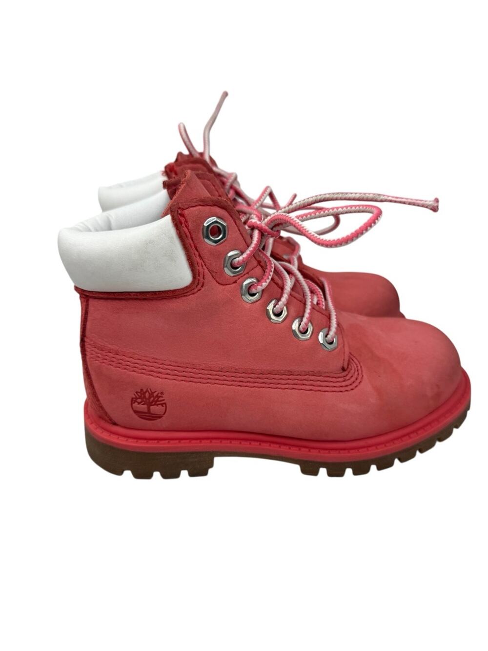 TIMBERLAND Work Boots Girls Toddler Sz 10 Pink “Rose Of Sharon” Waterproof